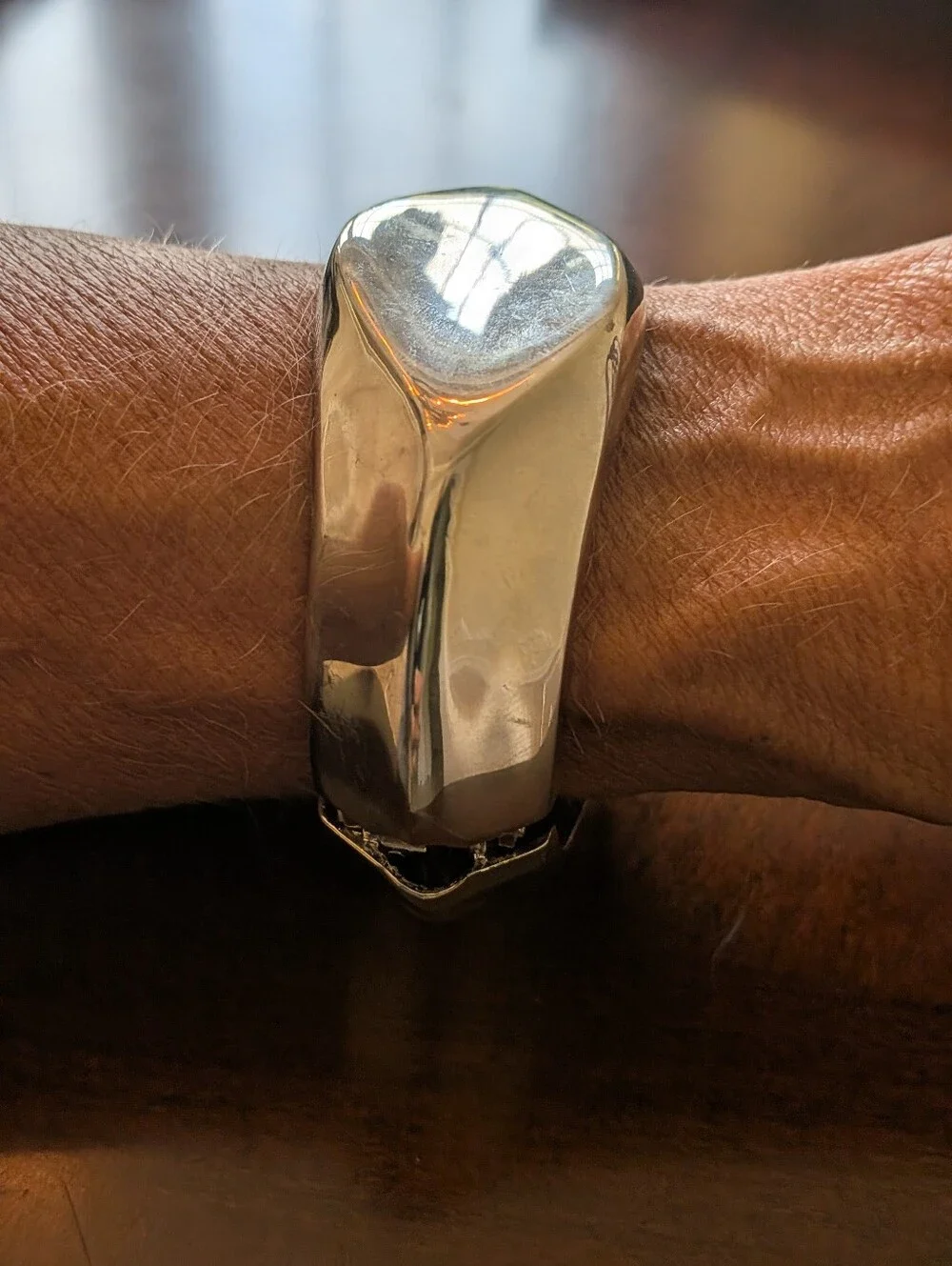 Silver Chunky Modern Style Bracelet